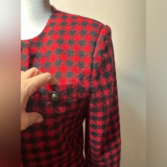 Vintage 90s Amanda smiths petites woman plaid wool blazer size 6p - Picture 13 of 14